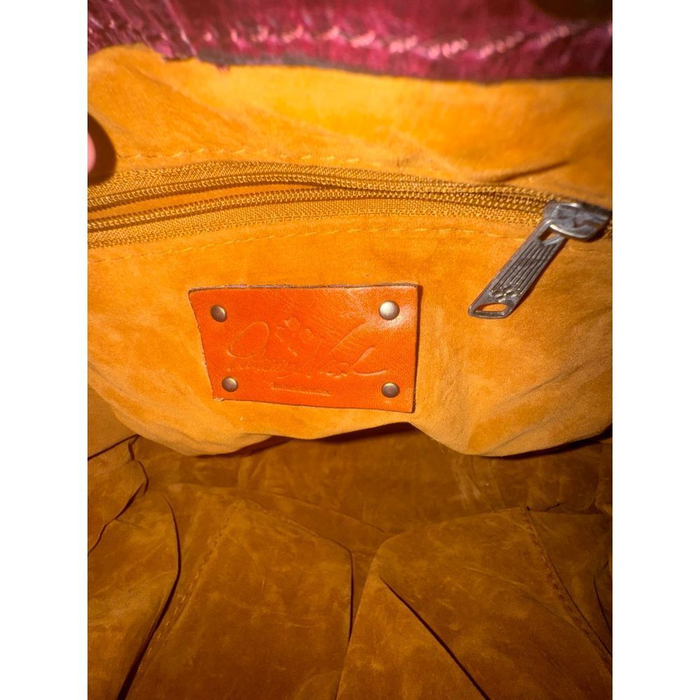 Patricia Nash Martina crossbody drawstring bag grommets and lacing burgundy‎ red - Picture 9 of 12